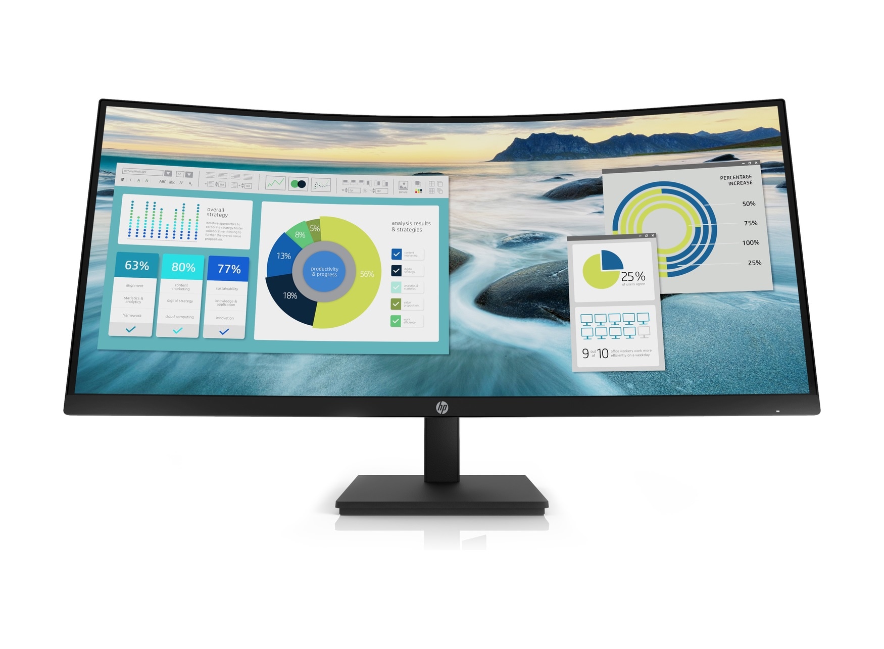Monitor curvo HP P34hc G4 WQHD de 86,36 cm (34