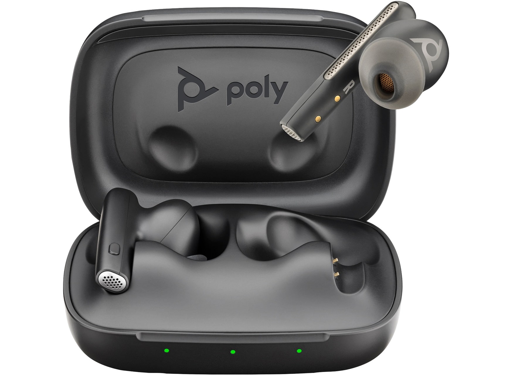 Intrauriculares Poly Voyager Free 60 UC color Negro Carbono Adaptador USB-C BT700 Estuche de carga básico